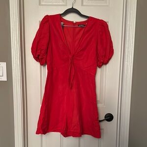 Express Red Puff Sleeve romper